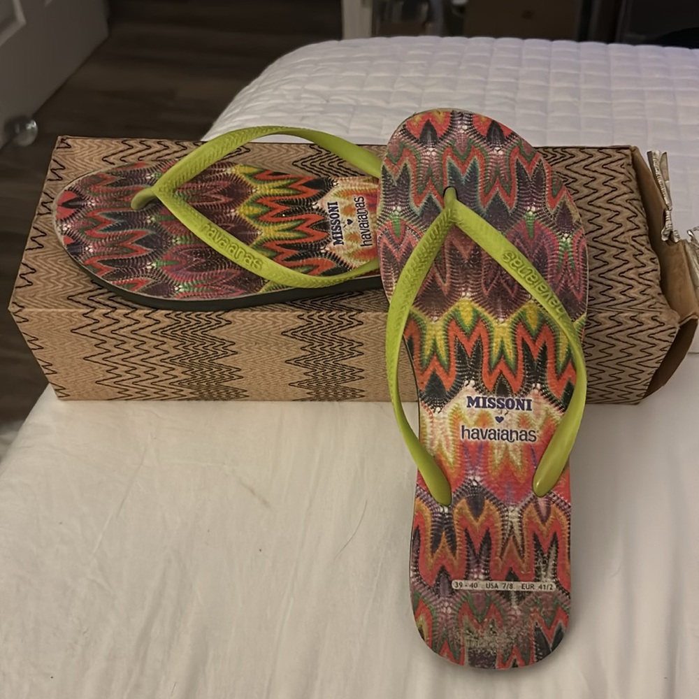 Missoni Havaianas Size 39-40 USA 7/8 EUR 41/2 Multicolor